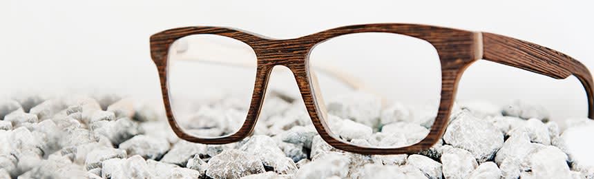 portrait of brown wooden eyewear frames