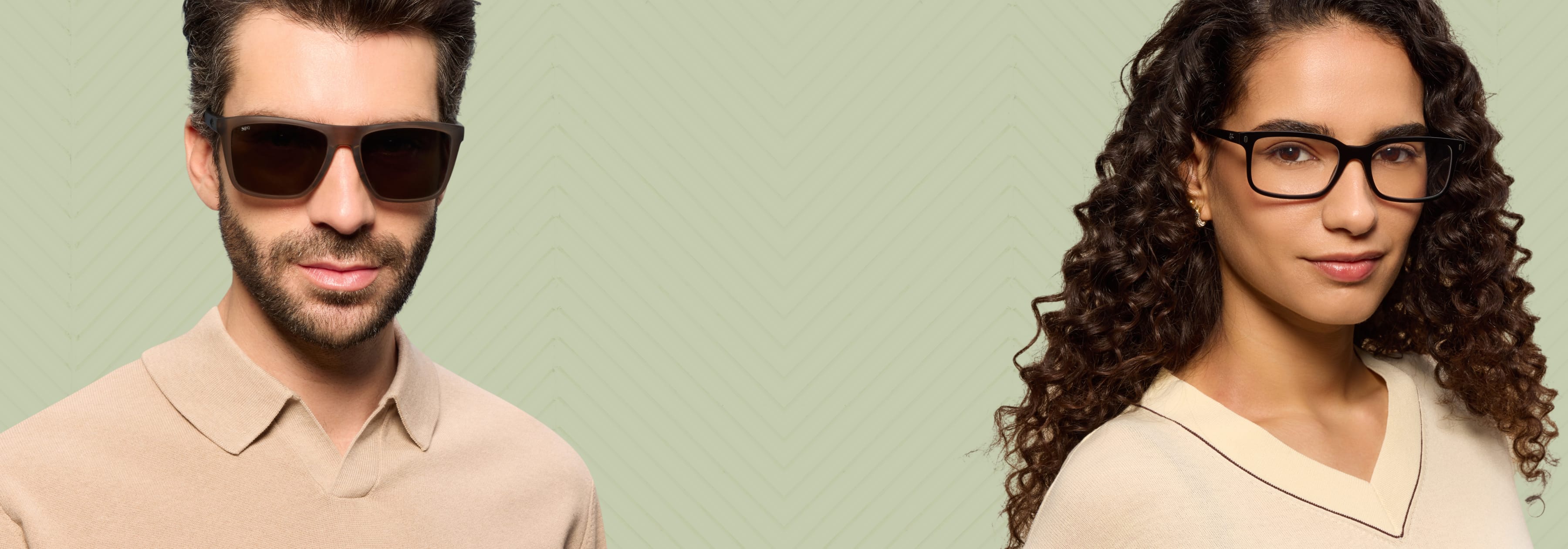 The left is wearing Burberry be4389 Sunglasses, other is Versace ve1175b Eyeglasses